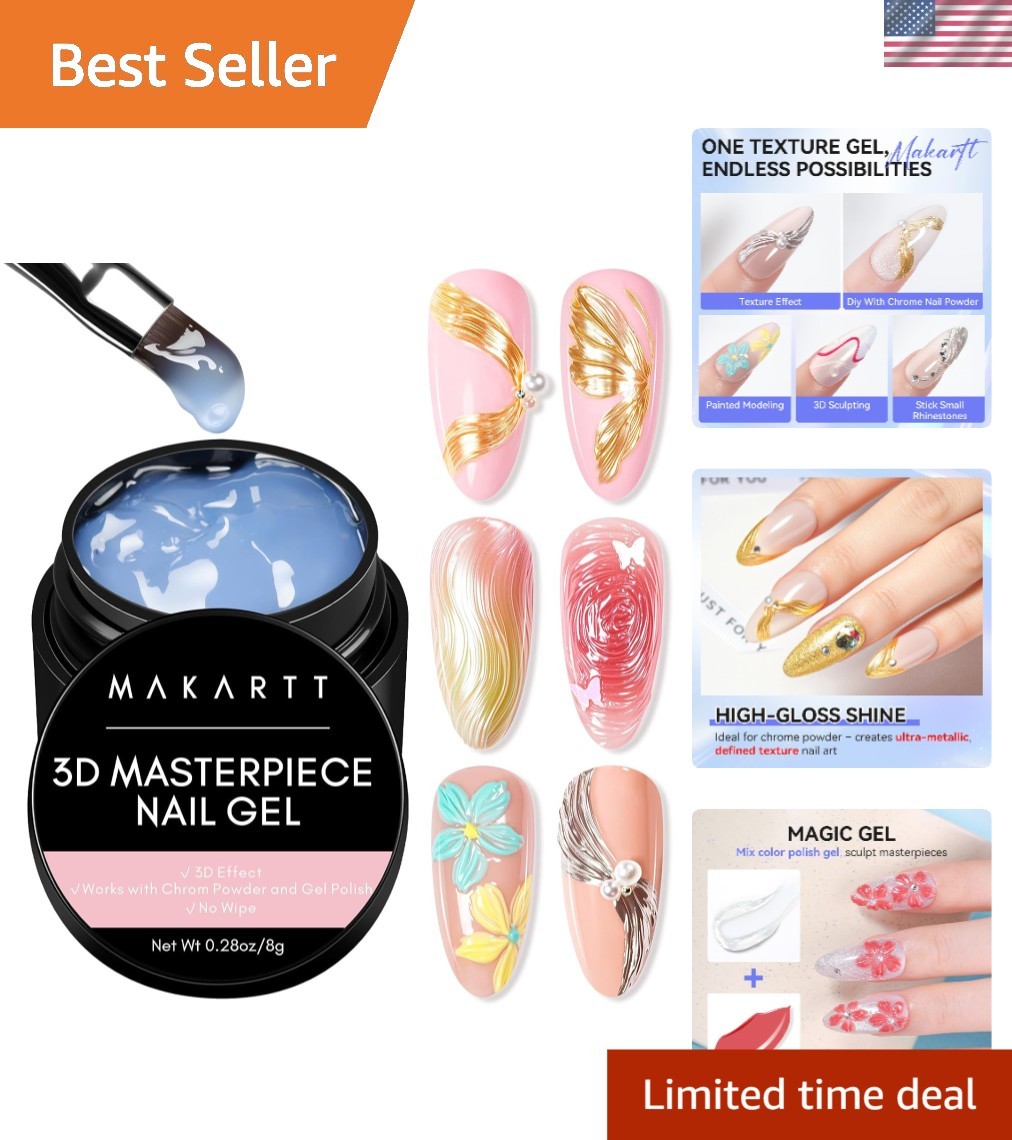 Versatile Clear 3D Nail Art Gel for All Nail Types – Easy to Apply & Mix