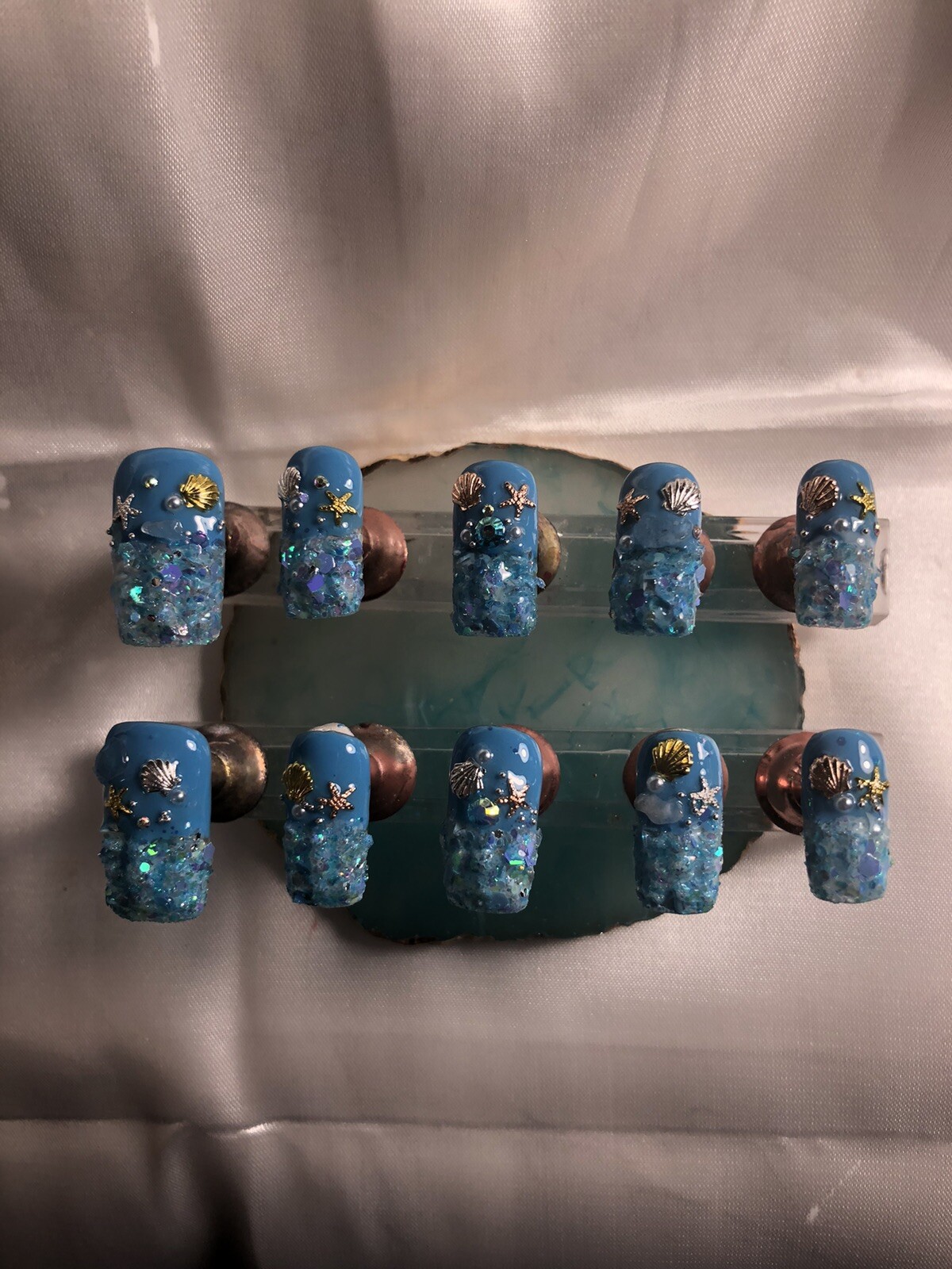 Z NAILZ! Gorgeous Set Of Custom Handmade Beach Gator CLAWZ! Press On Nails