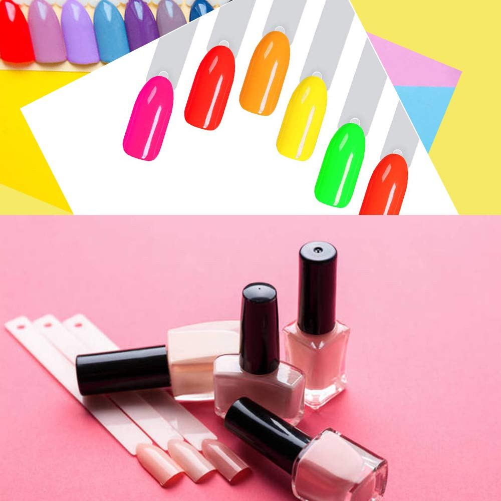 150 barras transparentes para muestras de uñas con anillo.