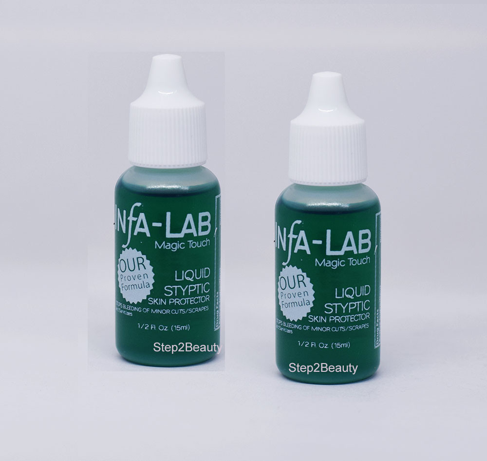 Infa-Lab MAGIC TOUCH Liquid Styptic Nails Stop Bleeding Skin Protector Pack of 2