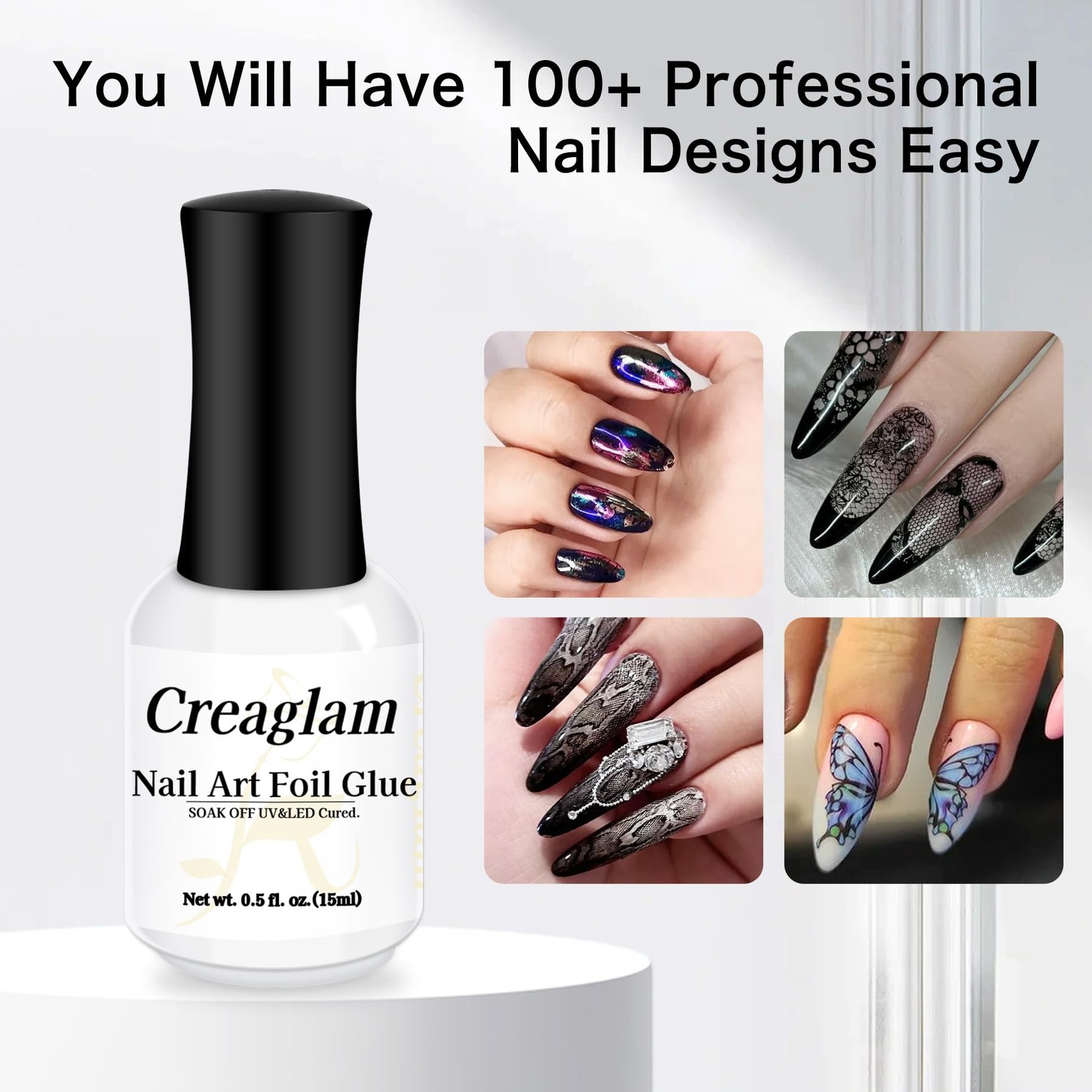 Nail Foil Glue Gel: Nail Art Foil for Foil Stickers Nail Glue Foil Transfer G…