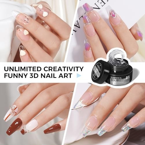 Hard Gel 3D Gel Nail Art Solid Builder Gel for Nails 50g 3D Nail Gel Clear