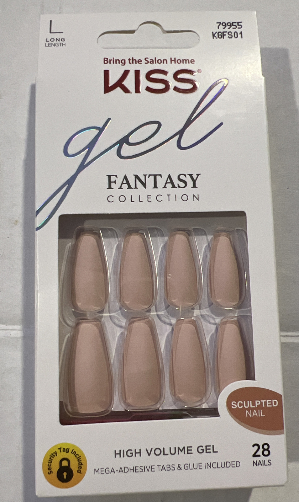 Kiss Nails Gel Fantasy Collection Sculpted Nail Long Matte Pink Manicure #79955