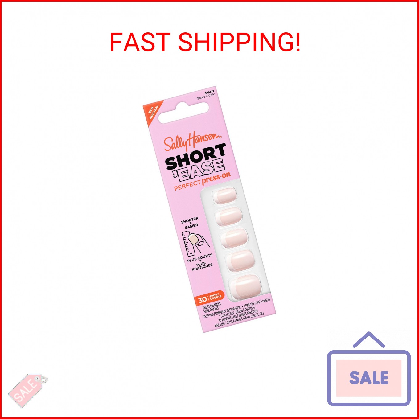 Sally Hansen Salon Effects Perfect Press-On Short’Ease Nails | Squoval Shape | E