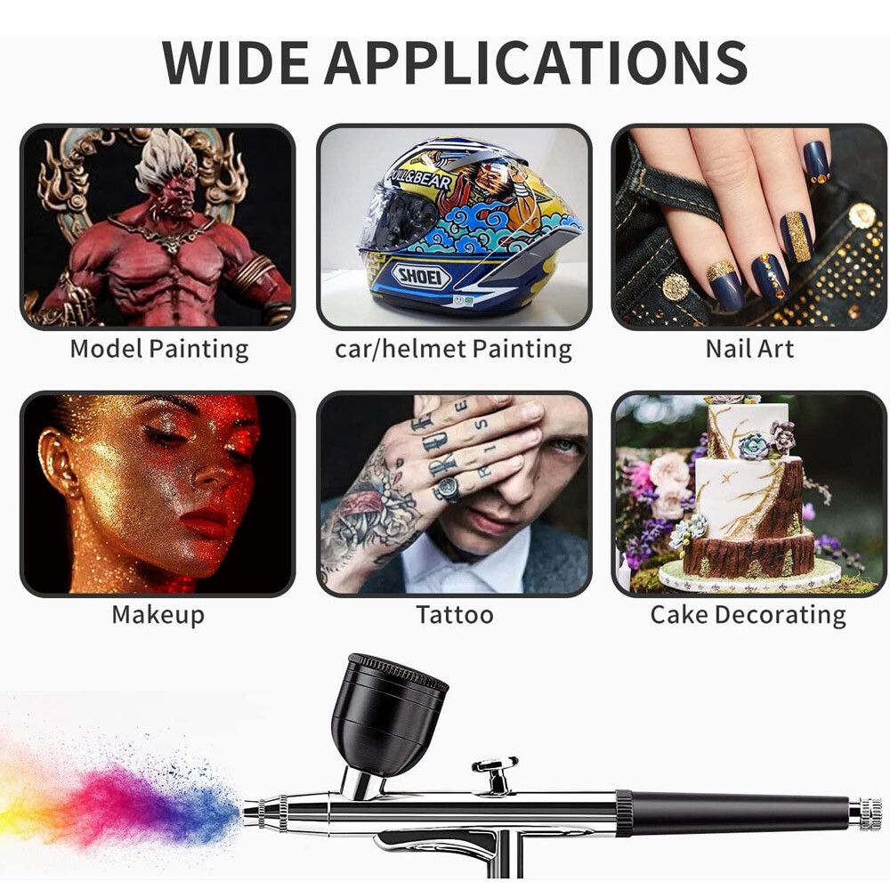 Portable Air Compressor Kit Air-Brush Paint Spray Gun Nail Tattoo Art Airbrush