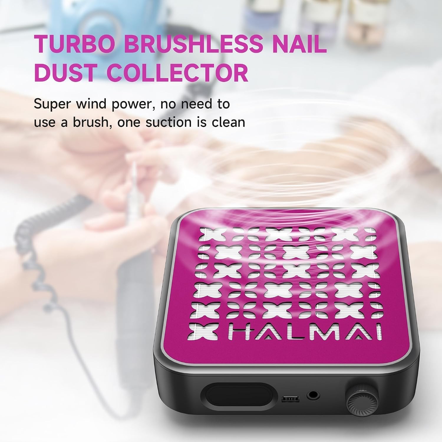 Nail Dust Collector – 800Pa Suction & 5000 RPM Brushless Motor For Acrylic