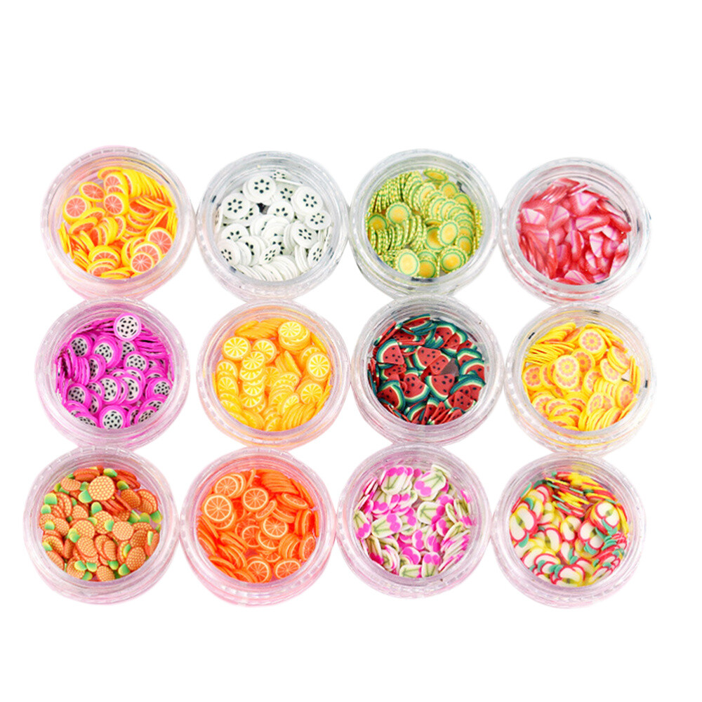 1 Set tiny charms fruit slices for 3d fruit slices 12 Kinds of Boxed Nail