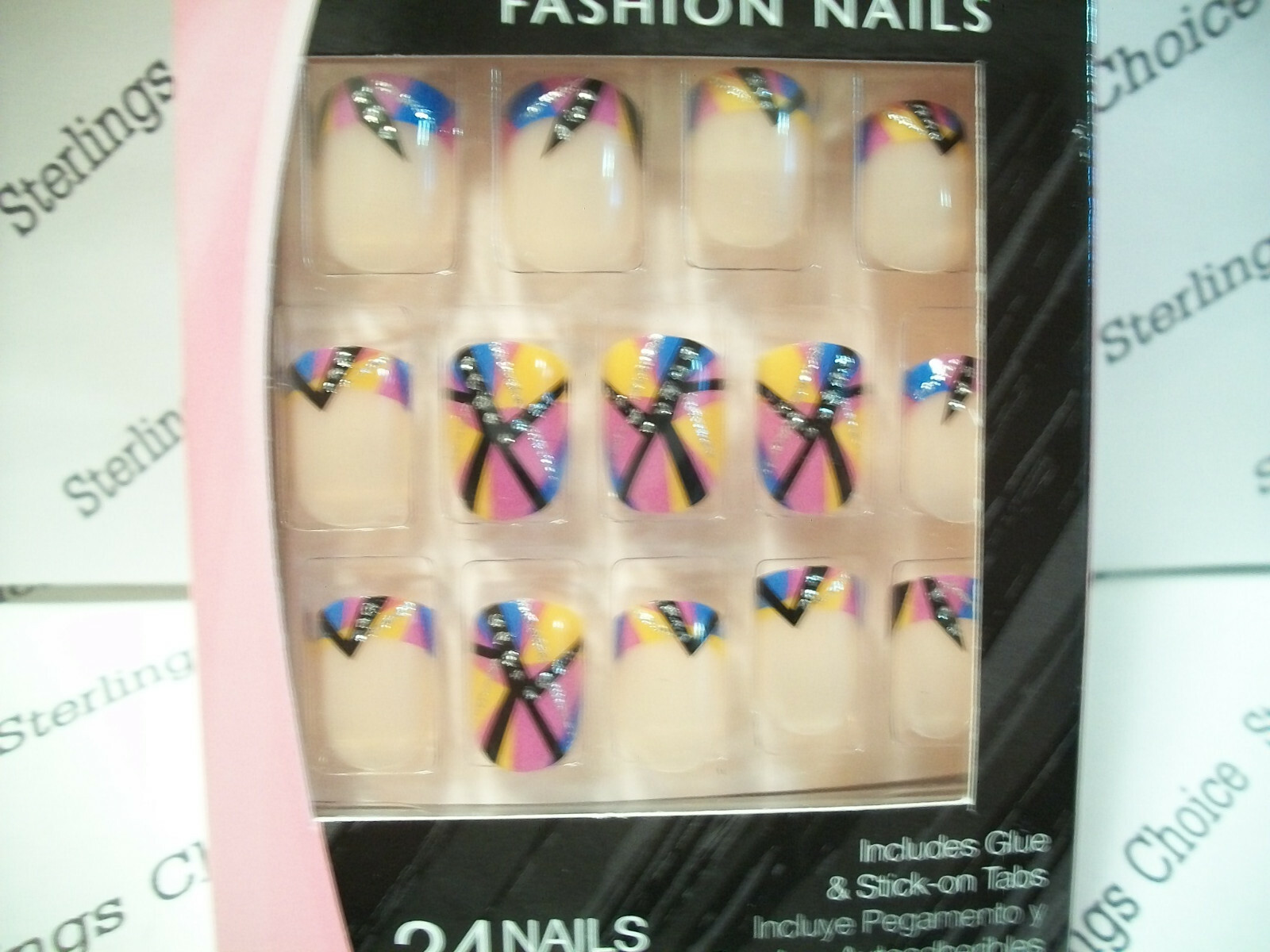 Fing’rs Edge Fashion Nails #31120 Colorful Abstract Design (stones)