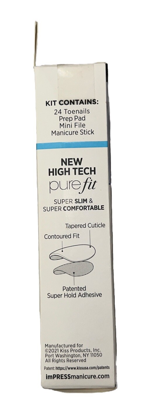 Kiss Impress Press On Pedicure Toenails #84763 Miami Heat (New/Sealed/See Photos