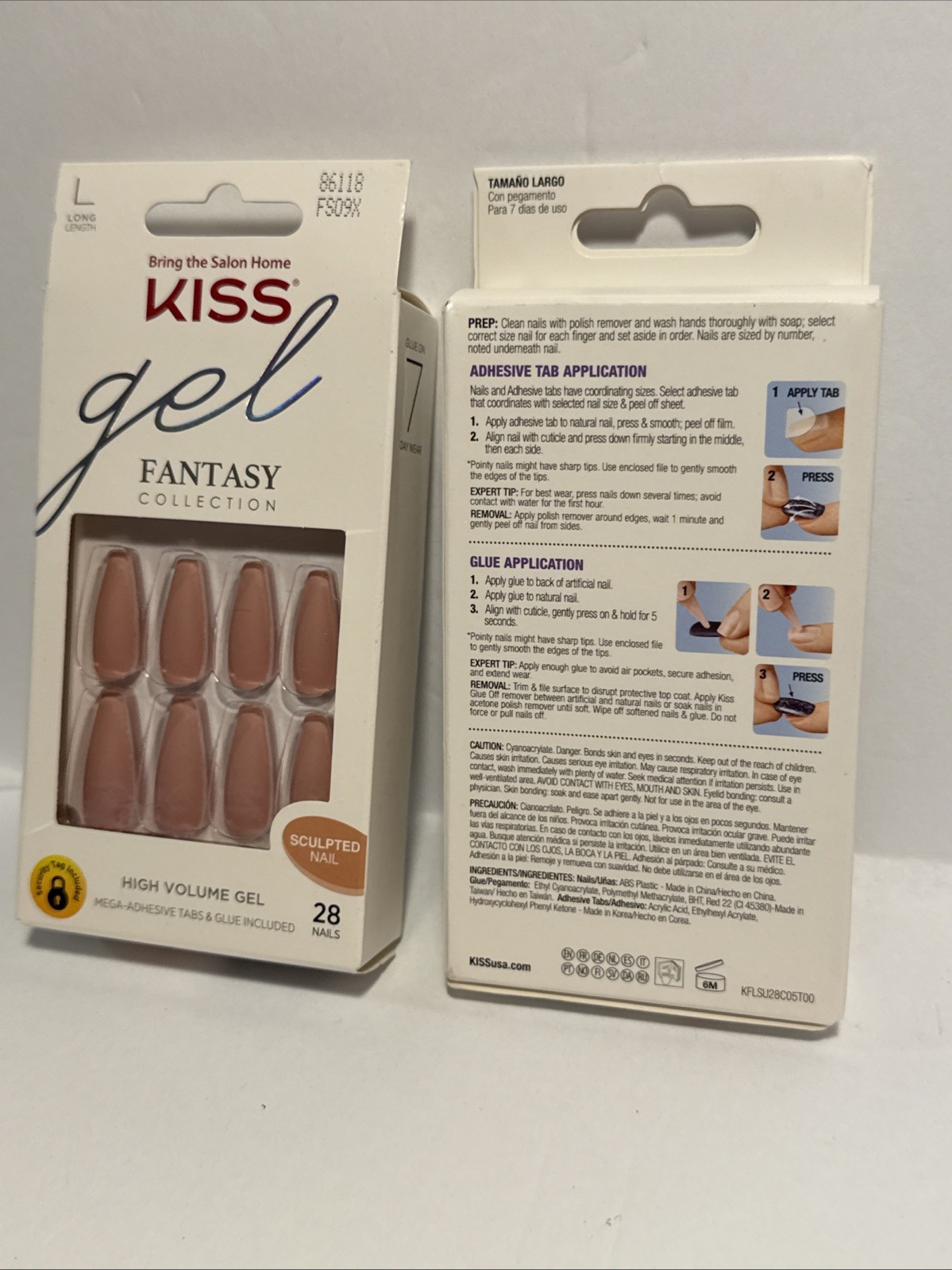 (2) KISS Gel Fantasy,Collection Sculpted Long Nails,👀MY PAGE FOR MORE NAILS💅🏻
