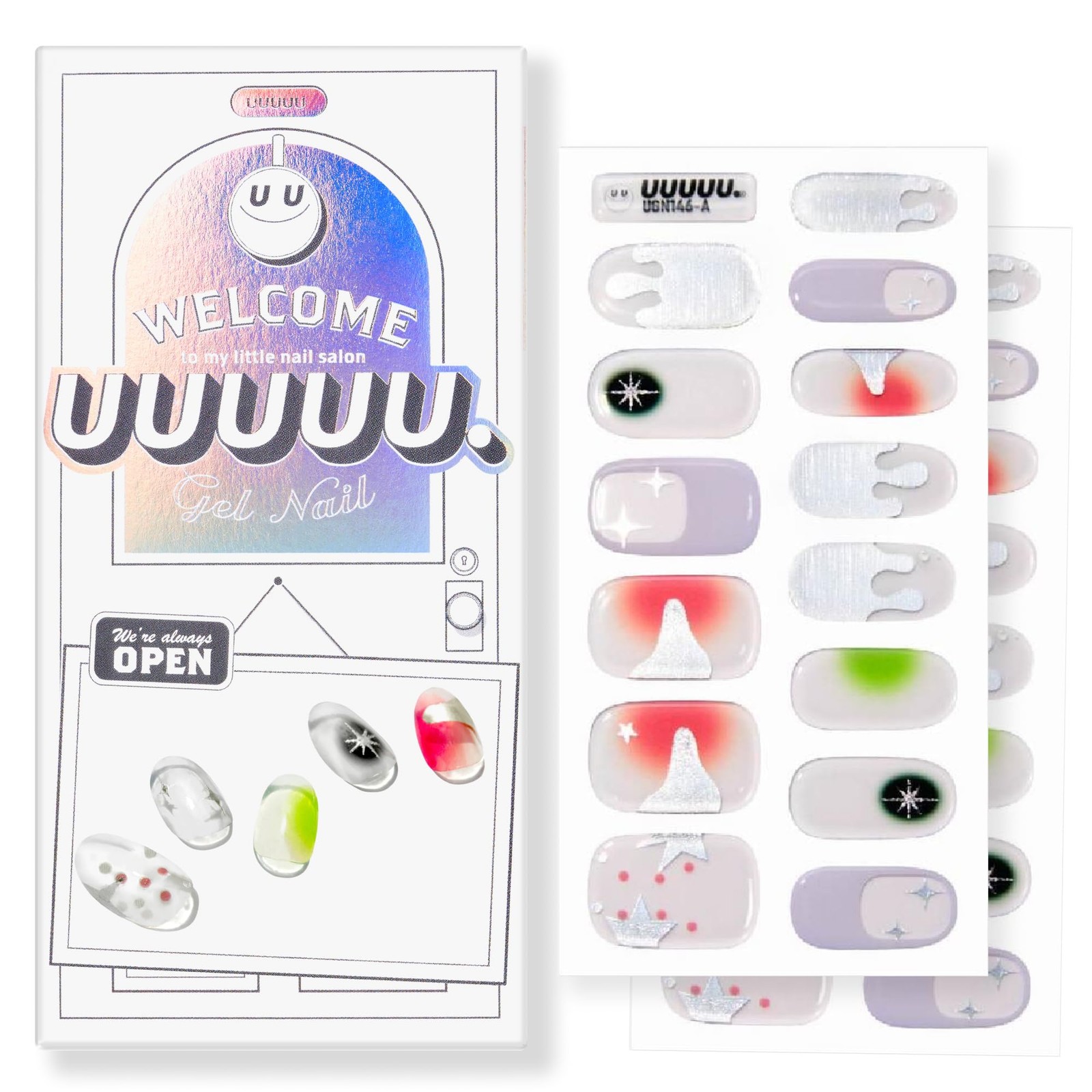 UUUUU. Semi Cured Gel Strips – [Stockholm Club], UV Stickers Stockholm Club