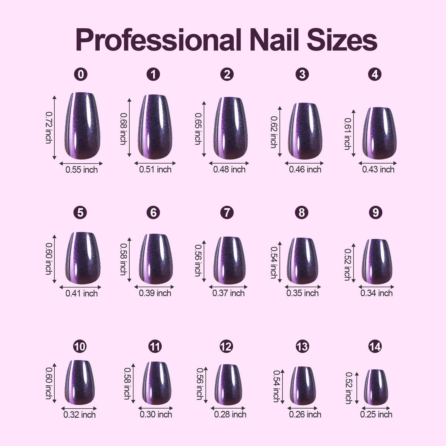 Durable Cat Eye Glitter Press On Nails – 150Pcs in 15 Sizes for Effortless Style