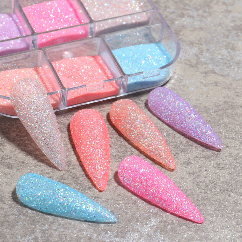 6 Grids/box Fluorescence Nail Art Powder Dust Glitter Nails Manicure Decoration