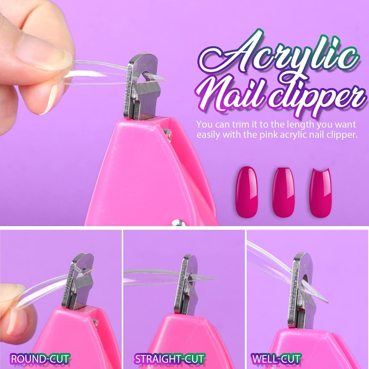 Clear Nail Tips Full Cover, Long Stiletto Nails Tips For Acrylic Nails, 600 P…