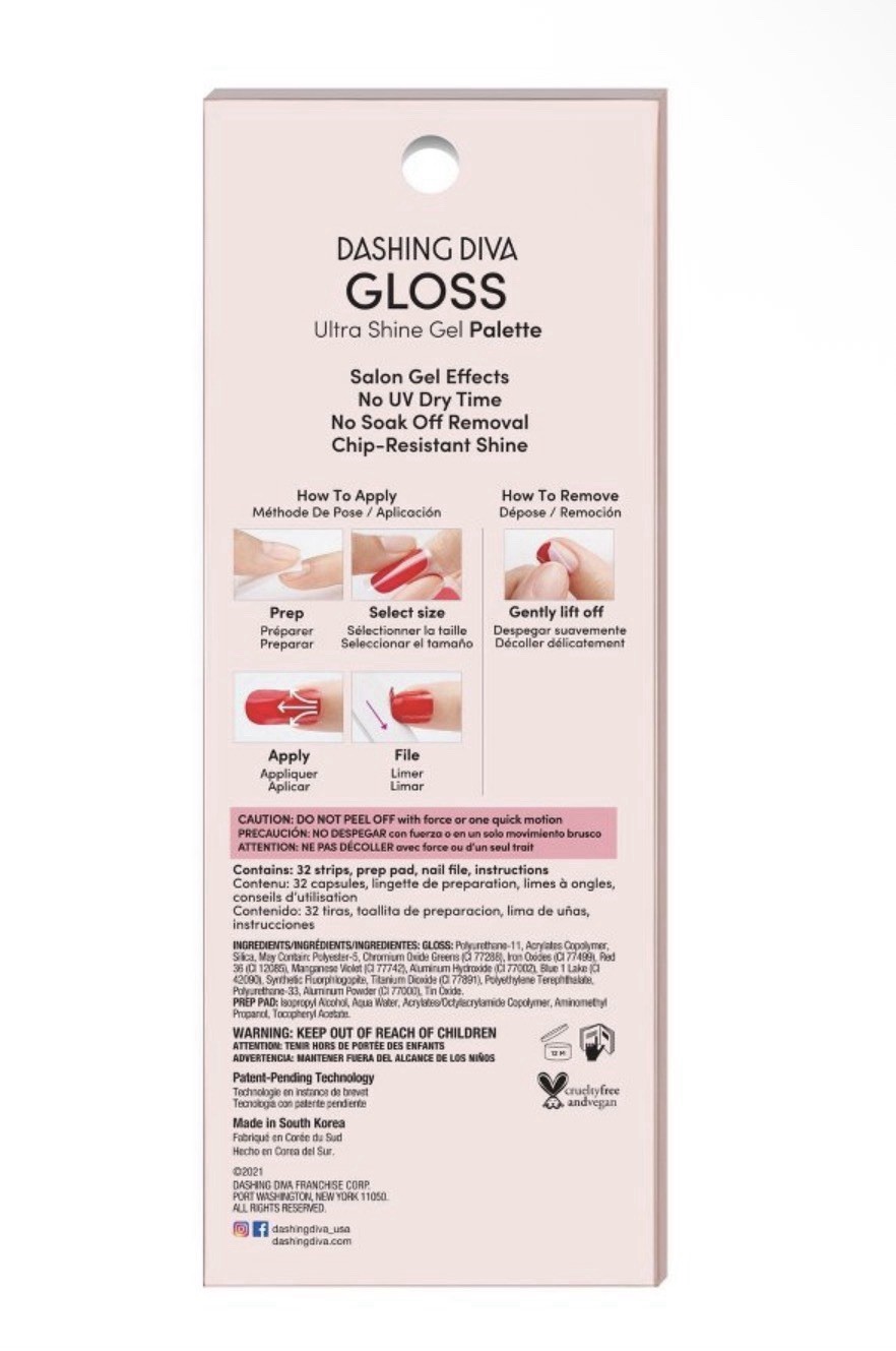 Dashing Diva Gloss Ultra Shine Gel Nail Strips 32 Strips -Lavender Dreams