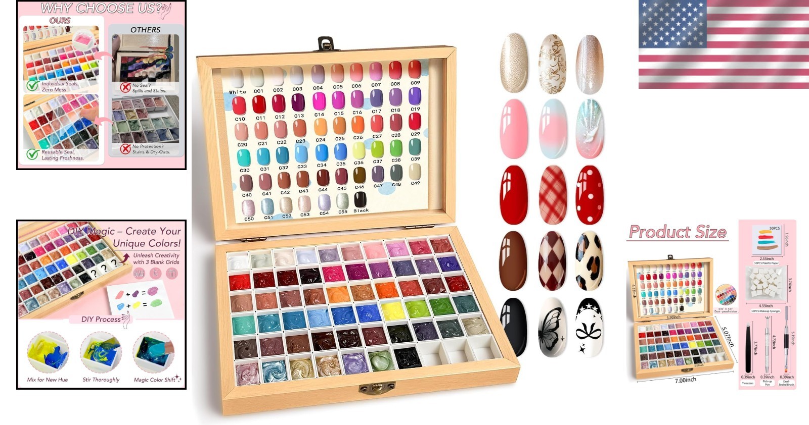 57-Color Sponge Nail Gel Kit – No Wipe Ombre Paint