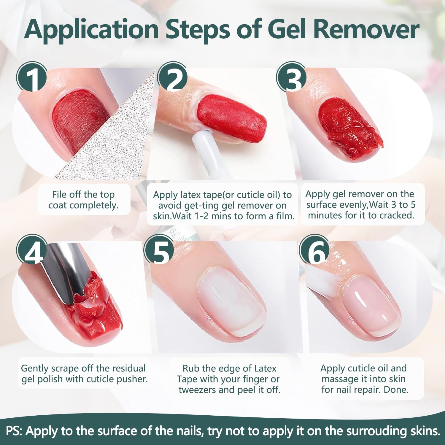 Gel Nail Polish Remover Kit – 2PCS with Tool