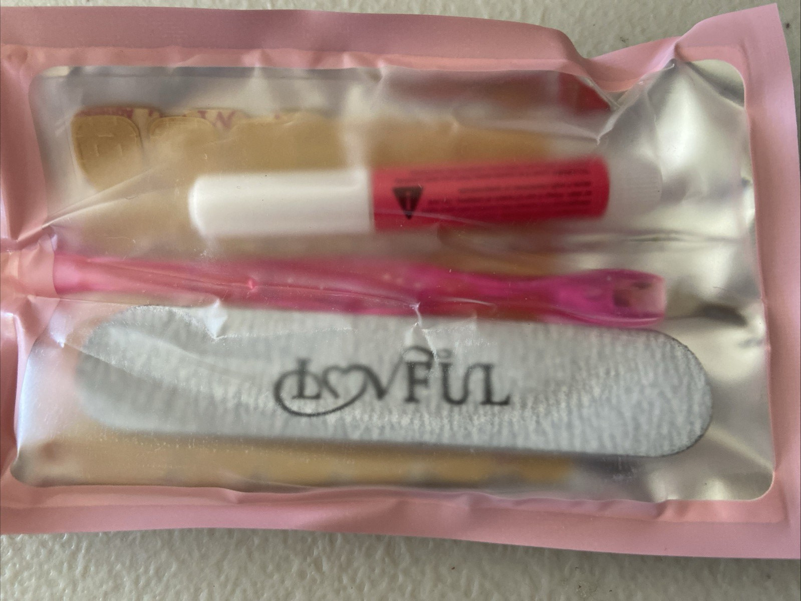 LovFul H141 Square Short Small Handmade Nails Pink *NEW*