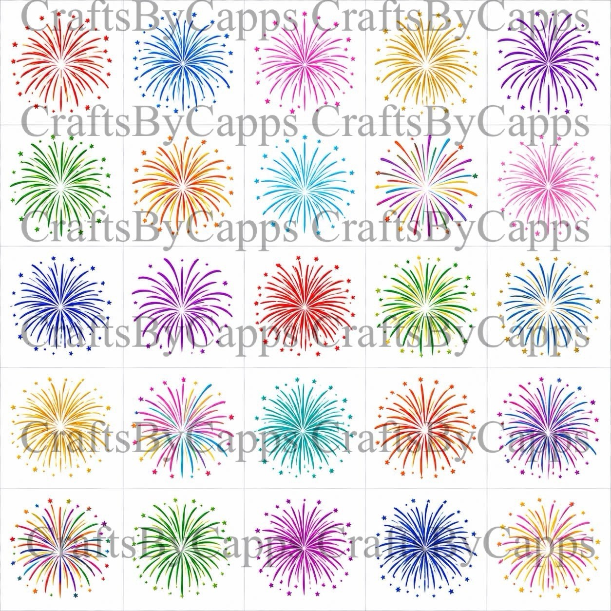 Fireworks Waterslide Finger Nail Decals Instructions Bonus (set of 50) KC