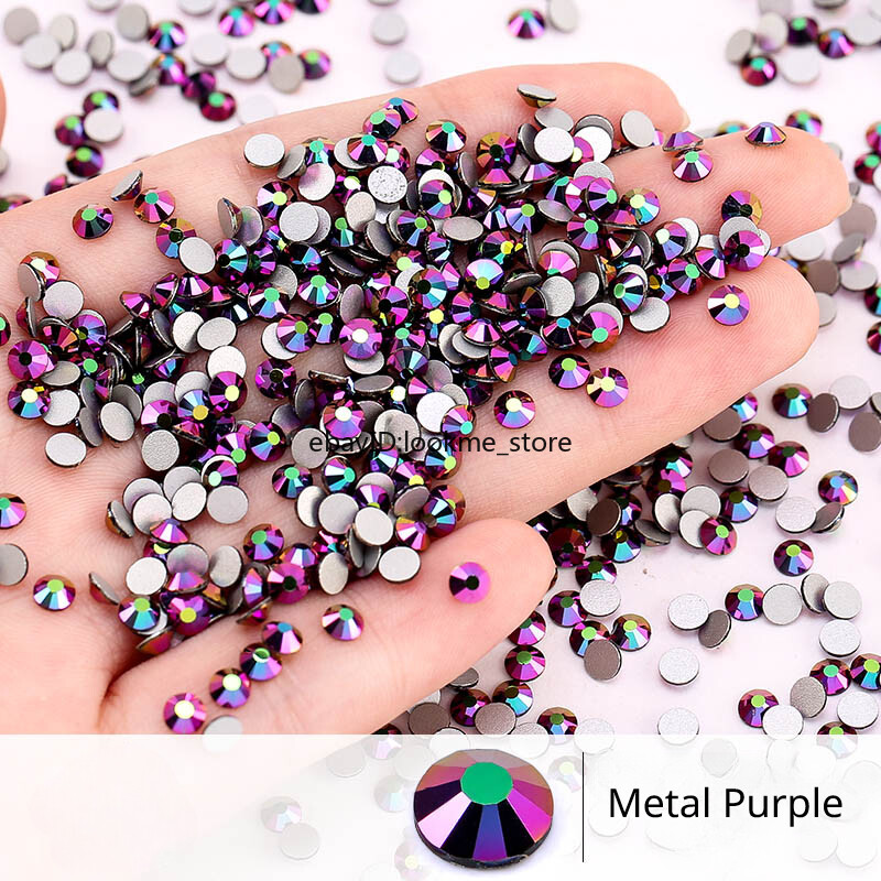 Metal Style Nail Art Rhinestones Flatback Crystal Gems Craft Decor Glass Beads