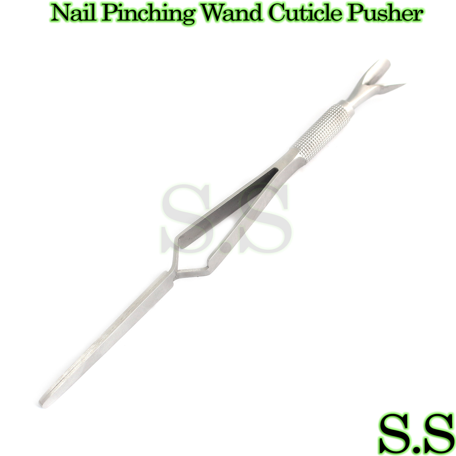 Nail Pinching Wand Cuticle Pusher C-Curve Multifuncation Stainless Steel Tools