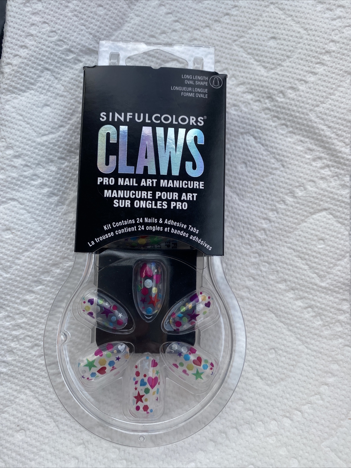 SinfulColors My Party 2660 2d Claws Press On Nails, 24 count Medium Oval