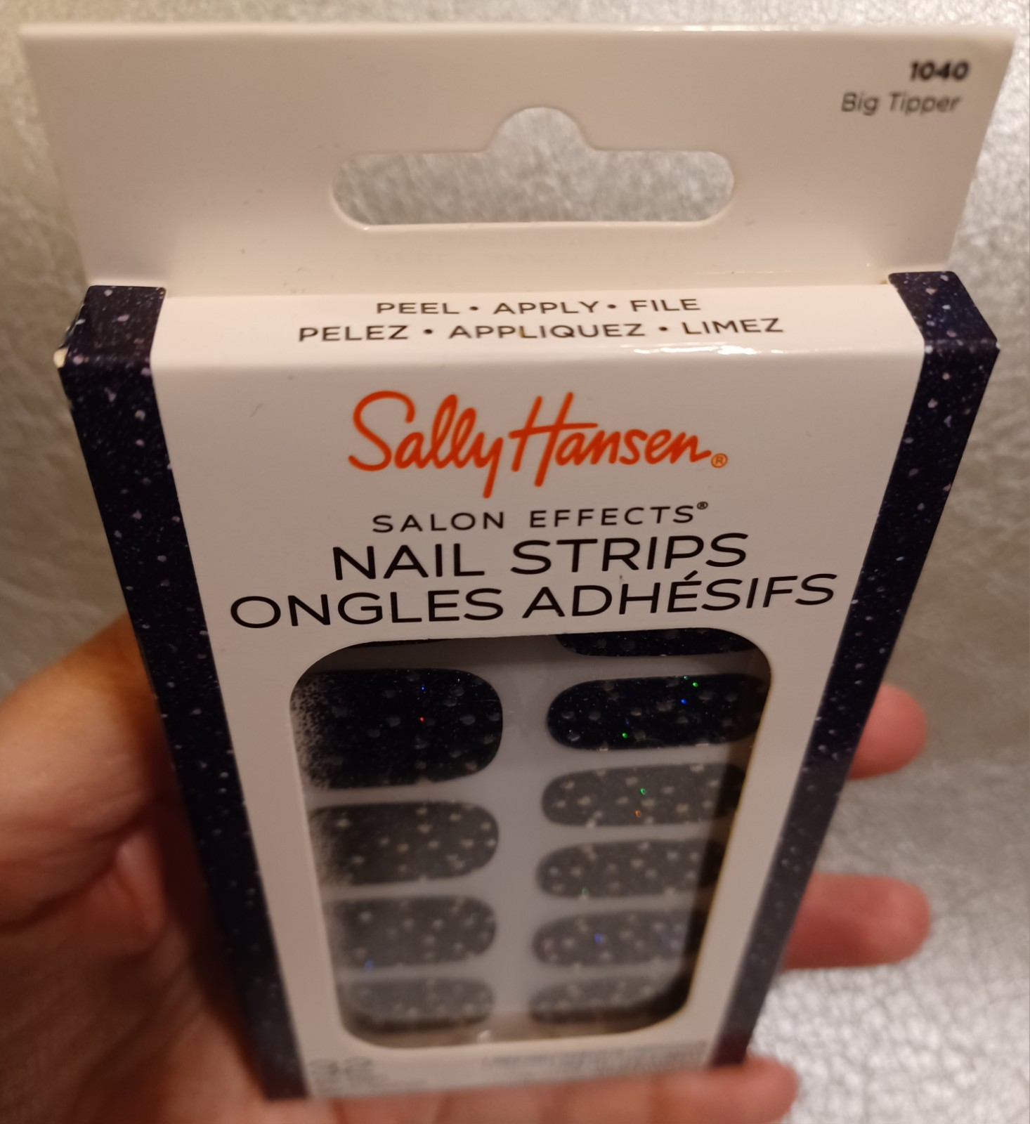 NEW Sally Hansen Nail Strips Big Tipper 32 Peel Off Salon Effects Prep Pad NIP