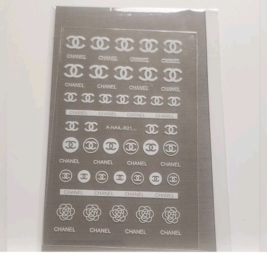 NWT NAIL ART DESIGN SELF-SEAL STICKERS SOLID WHITE N°103!