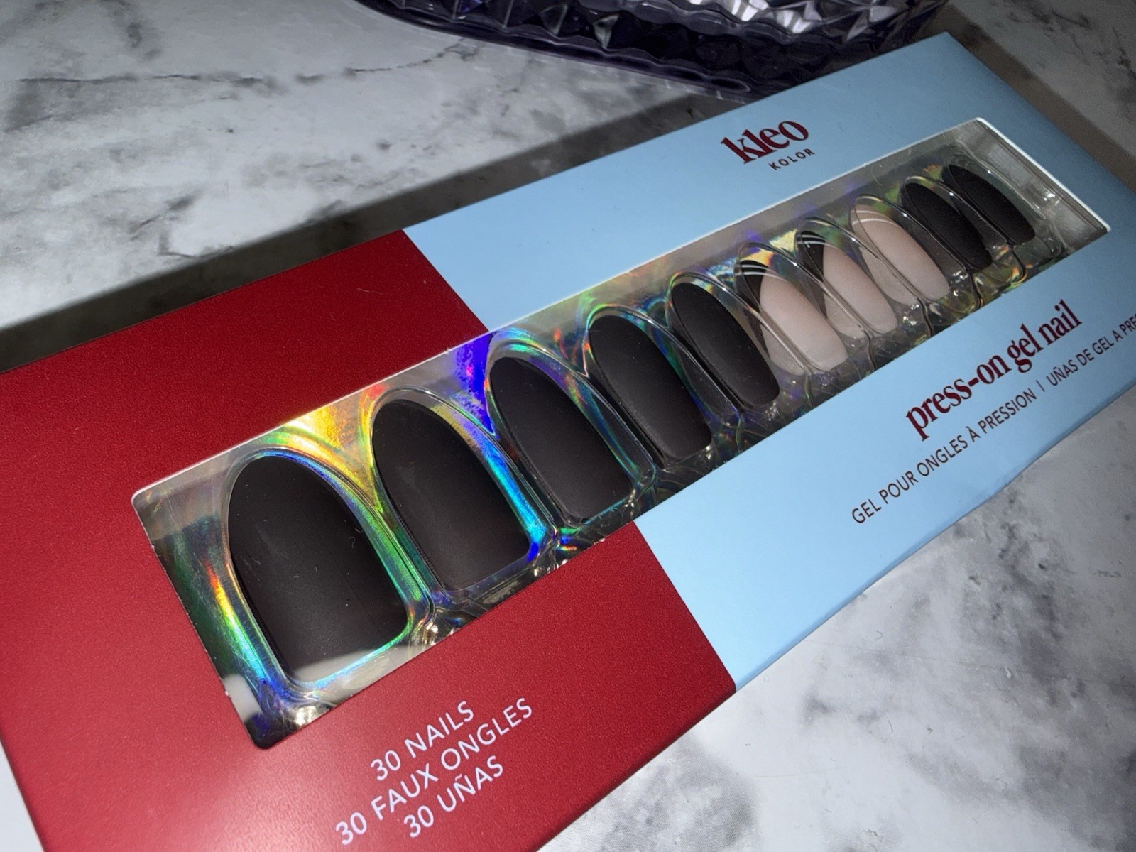New Kleo Kolor Press-On Gel Nails – Long Almond Cafe Crème