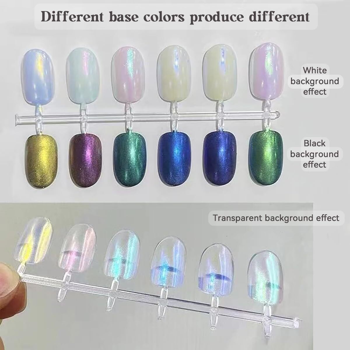 6 Colours Mermaid Chrome Nail Powder, Pearl Nail Art Powder, for Gel Polish