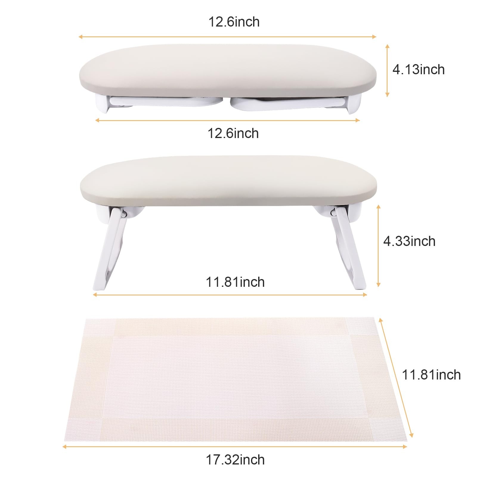 Nail Arm Rest, Foldable PU Leather Nail Hand Rest for Acrylic Nails Cushion H…