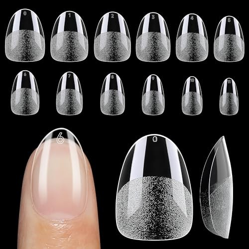 Extra Short Almond Nail Tips 12 Sizes Short Almond Gel Nail Tips A-XS Almond