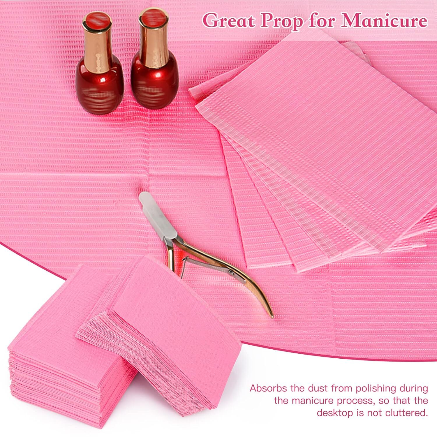 Waterproof Nail Tips Art Table Towels Mat 4*125PCS Dental Bibs