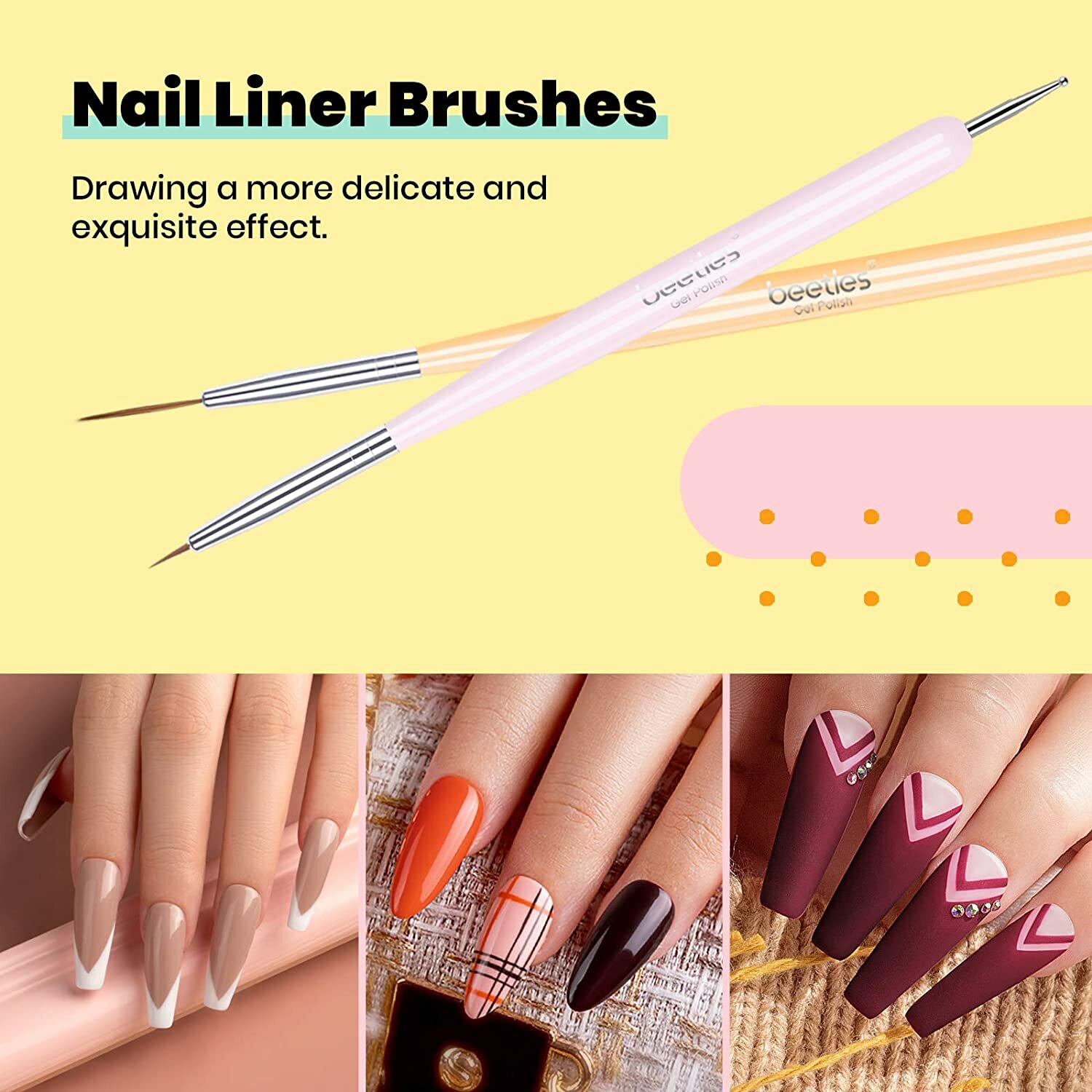Nail Art Brushes Set Gel Polish Nail Art Design Pen Painting Tools (6 in pack)