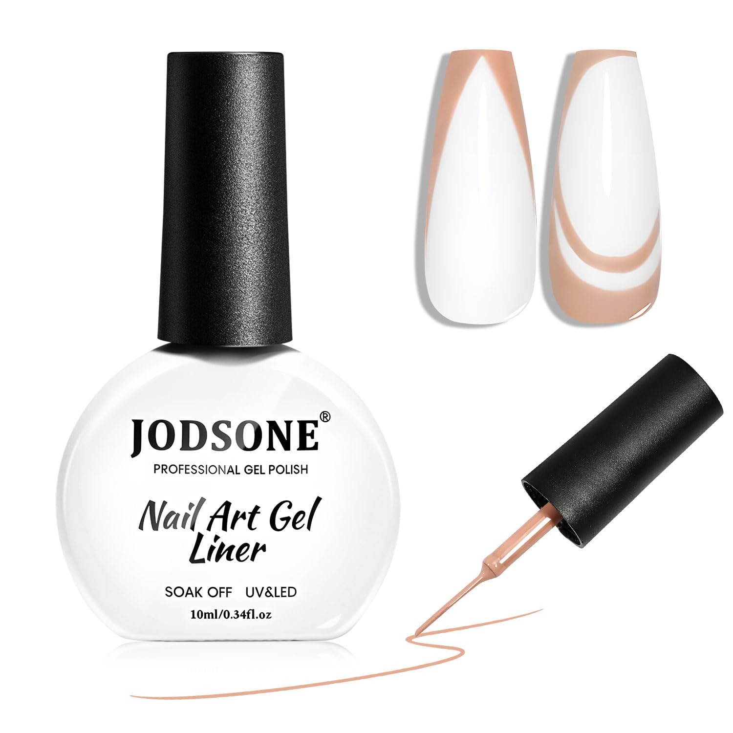Nude Swirl Nail Art Liner Polish,10ml Color 3D Nail Art Pens Effect Nail Prin…