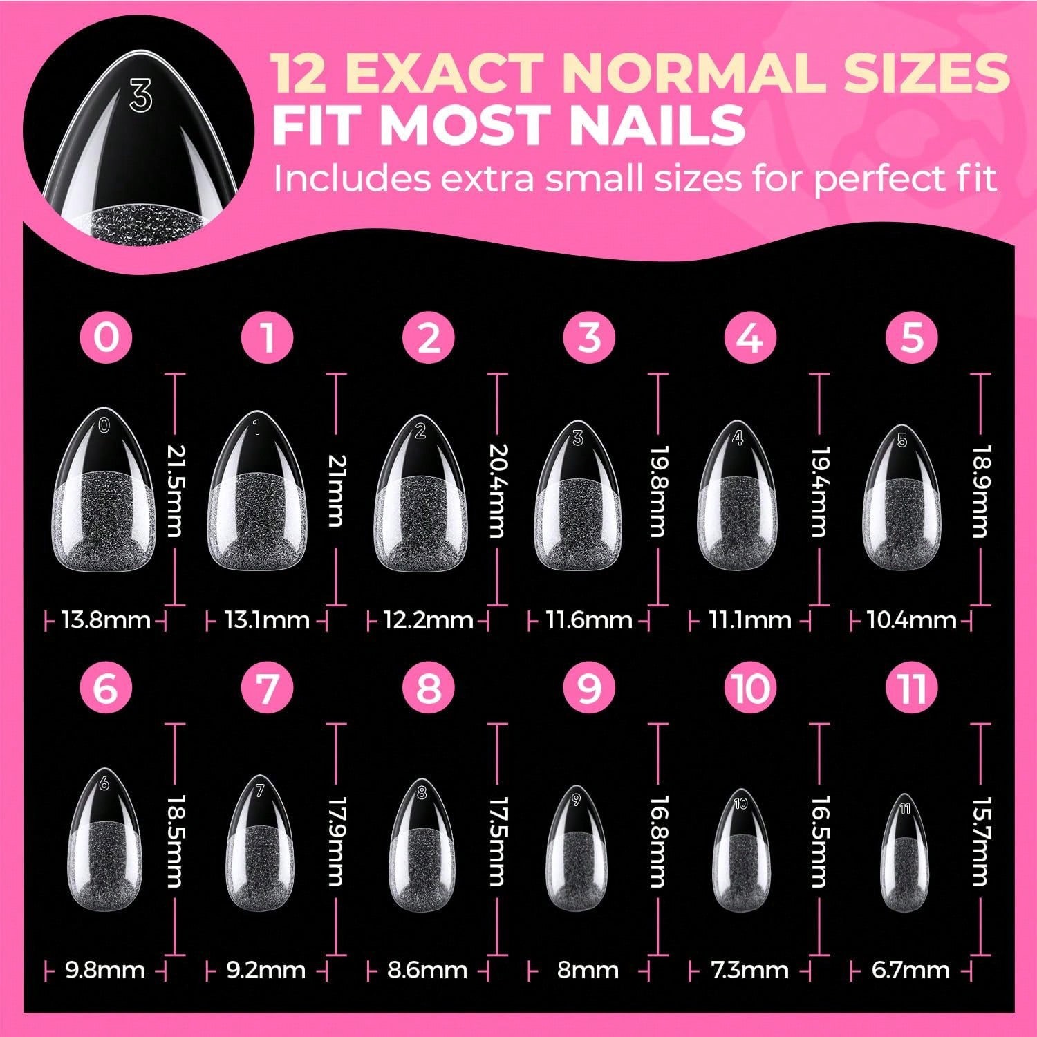72Pcs 12 Size French Tip Press On Nails Soft Gel Glue On Nails Nude for Women US