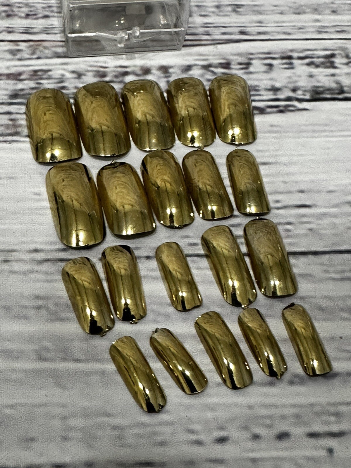 Vintage Gold Metalized Nail Jewelry Art Reuse Fake Press 10 Sizes New In Box