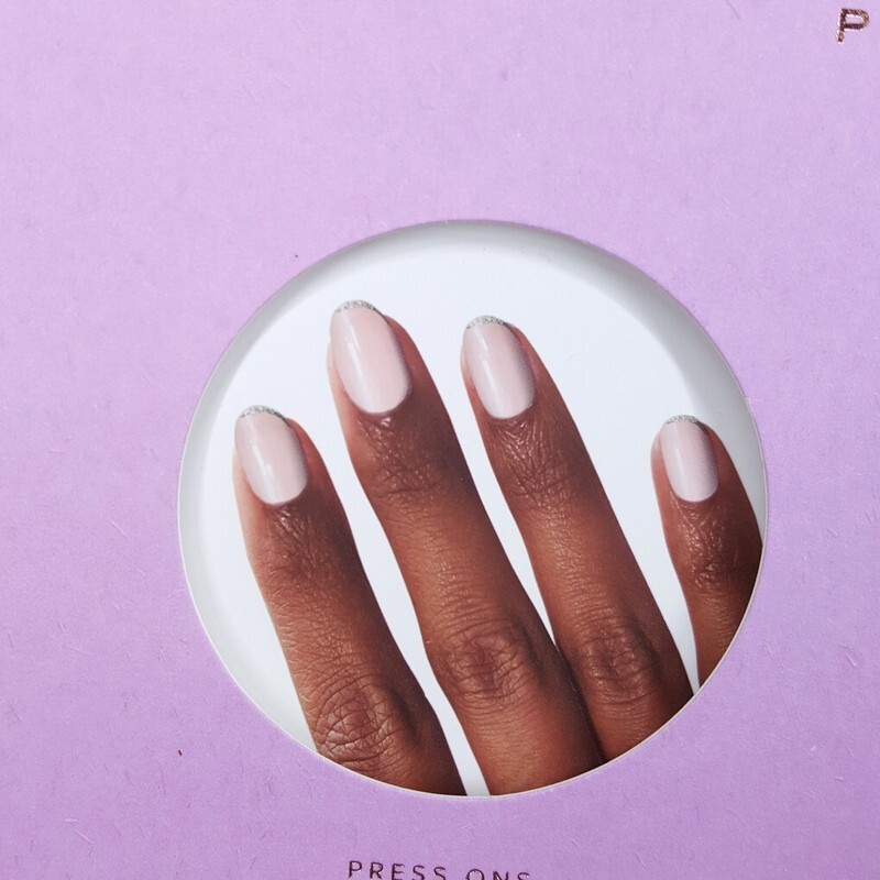 PAINTBOX Press on Nails On The Verge Medium Length Almond Soft Pink Glitter Tip