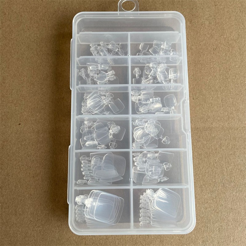 120PCS Women’sShort Square Acrylic Press Smooth Fake White Toenail Press