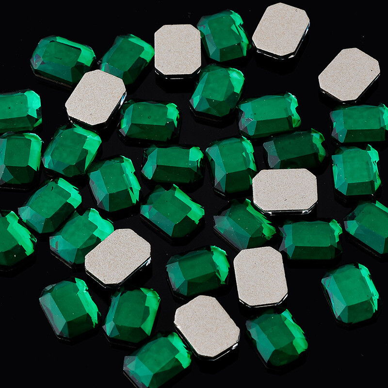20pcs 6x8mm Nail Art Shaped Rectangular Flat Bottom Glass Rhinestone
