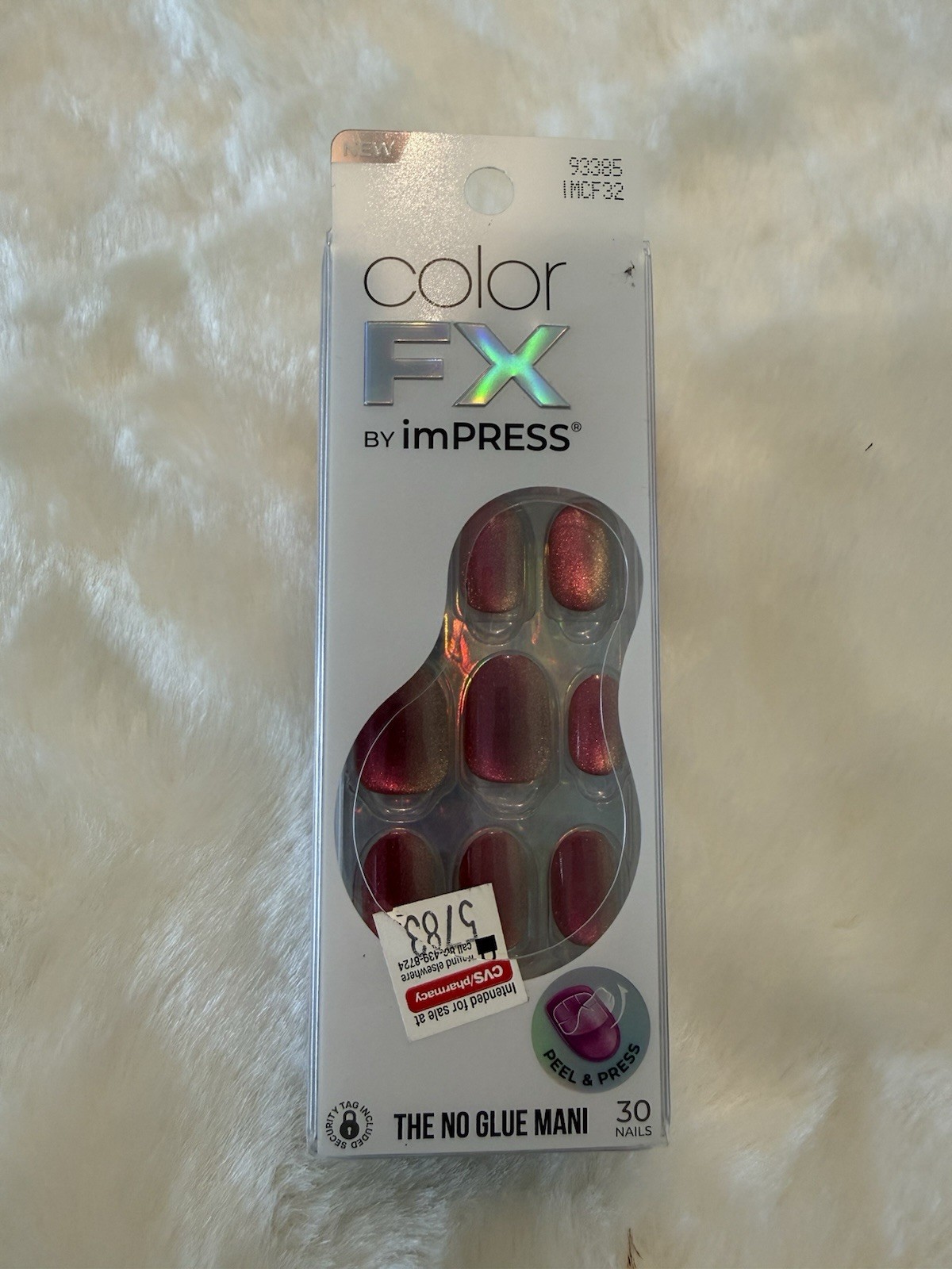 KISS No Glue Mani Press On Nails, Color FX, ‘Infinity’, Short Size