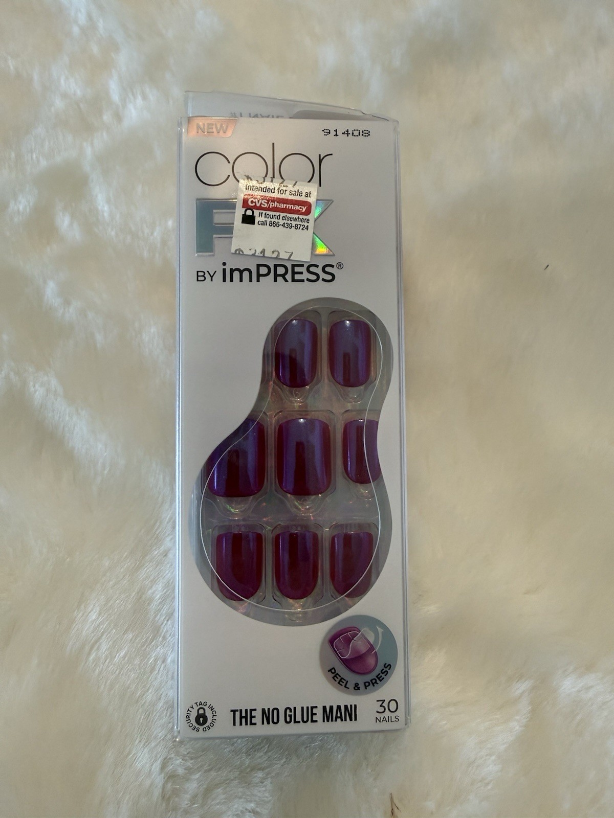 KISS No Glue Mani Press On Nails, Color FX, ‘Infinity’, Short Size