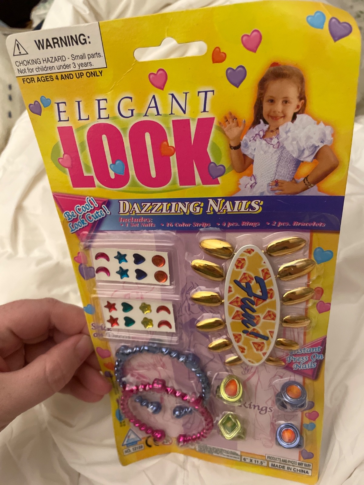 Elegant Look Dazzling Nails (press on) and Jewelry NEW 90s look