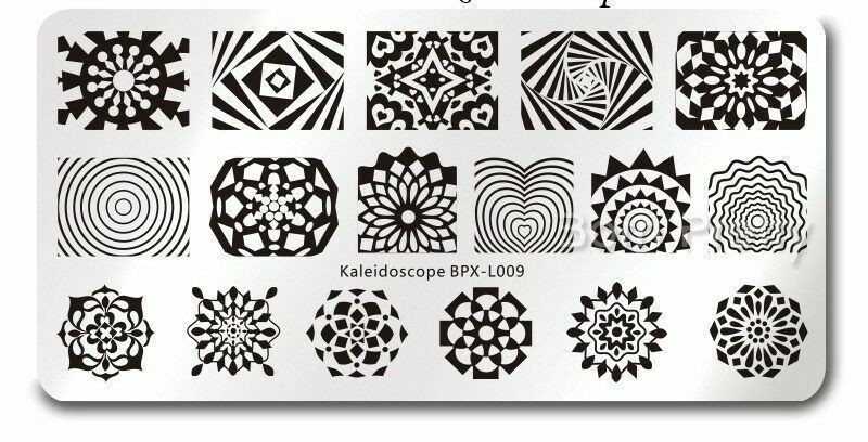 Born Pretty BPXL009 BP-L009 nail stamp plate Kaleidoscope Optical Illusion Swirl