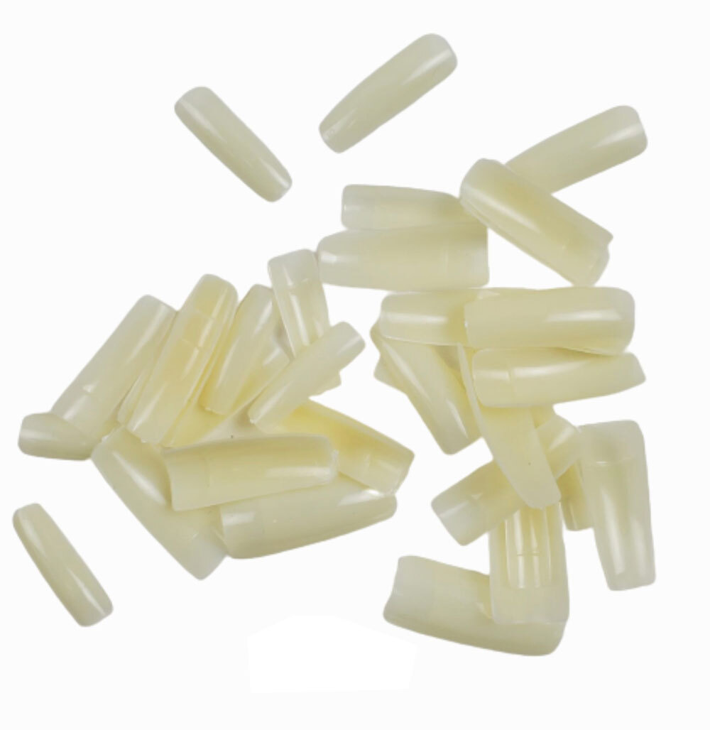 500-1000 pcs DIY Coffin Nail Tips Long Square French False Nails Natural