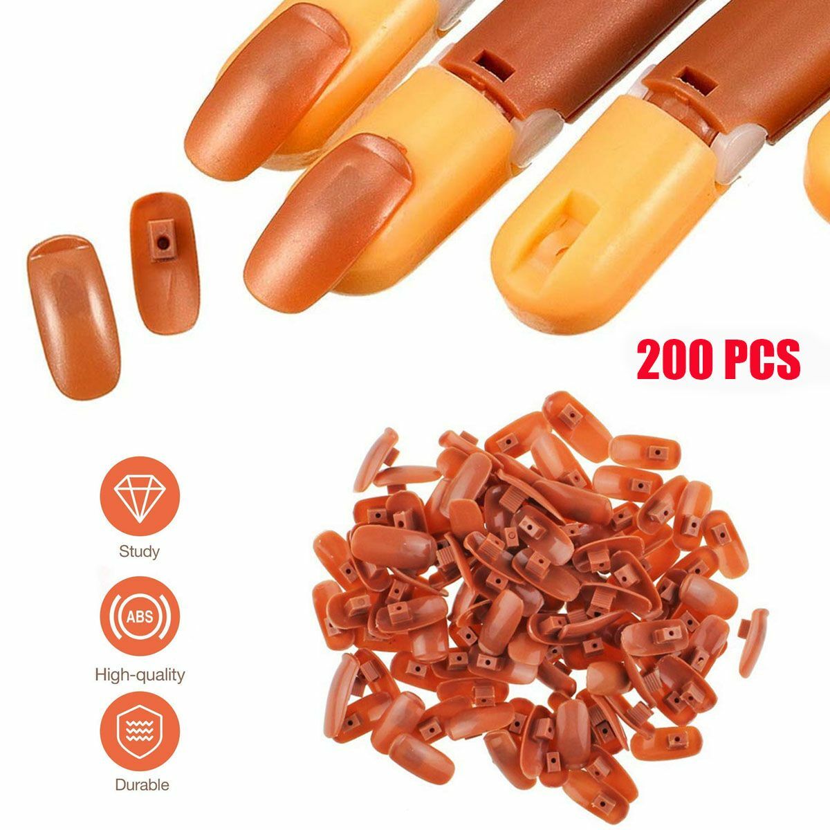 200Pcs False Nail Art Tips DIY Train Practice Manicure Tool Hand Removable Home