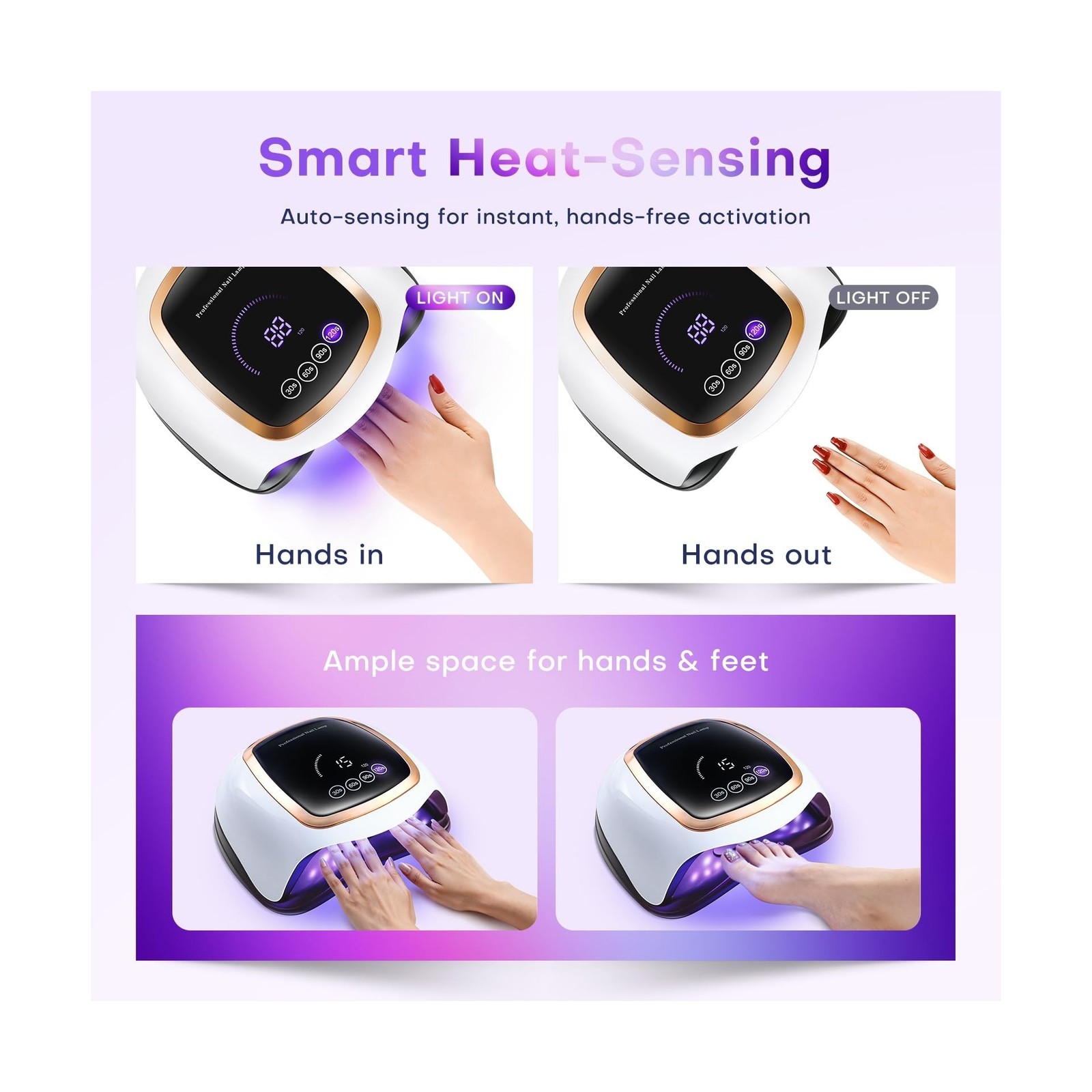 Gugusure UV LED Nail Lamp, Upgrade 180W Nail Dryer for Gel Poli… Fast USA SHIP