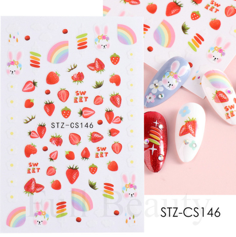 8Pcs Beauty Nail Art Sticker Decal Design Fruit Kiwi Watermelon Strawberry NS39