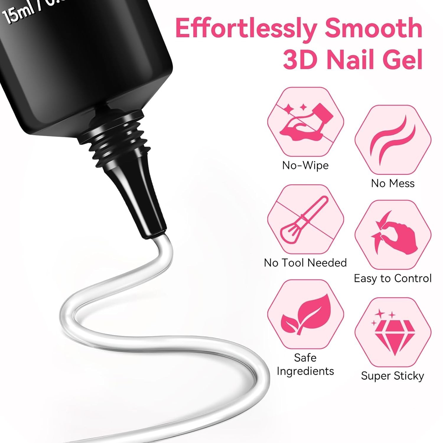 3D Nail Art Kit with Chrome Powder, Sculpting Gel & Eyeshadow Application Sticks