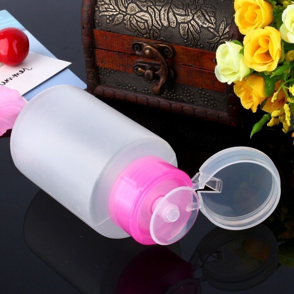 60/150ml Empty Pump Dispenser Container Clean Nail Polish Remover Liquid Bottle